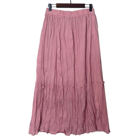 Tout a Coup Pink A-Line Tiered Midi Skirt - Size M - New with Tags - Picture 3 of 5